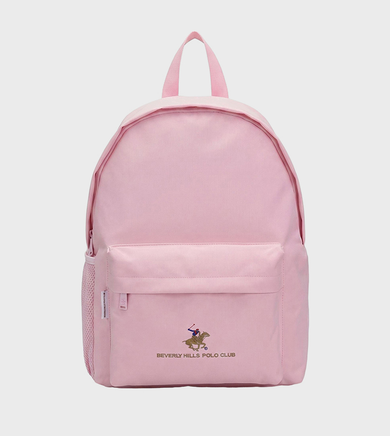 Logo Embroidered Zippered Backpack