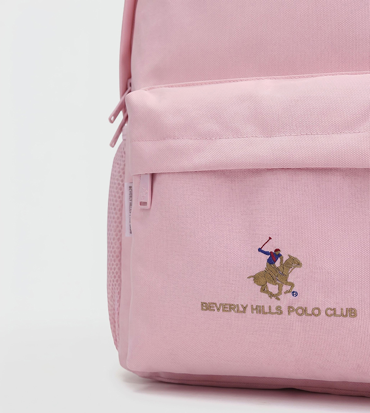 Logo Embroidered Zippered Backpack