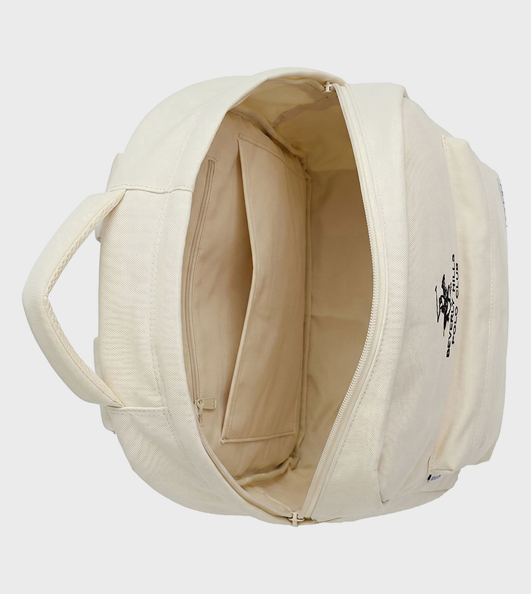Logo Embroidered Zippered Backpack