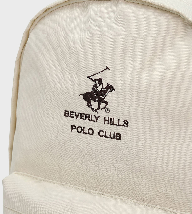 Logo Embroidered Zippered Backpack