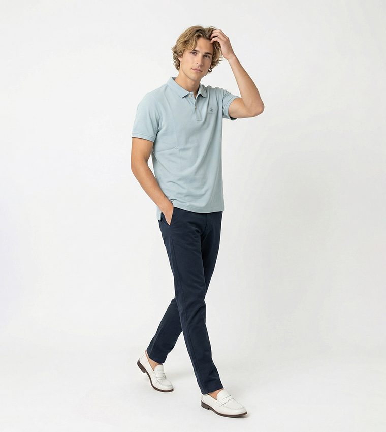 Logo Embroidered Short Sleeves Polo T-Shirt