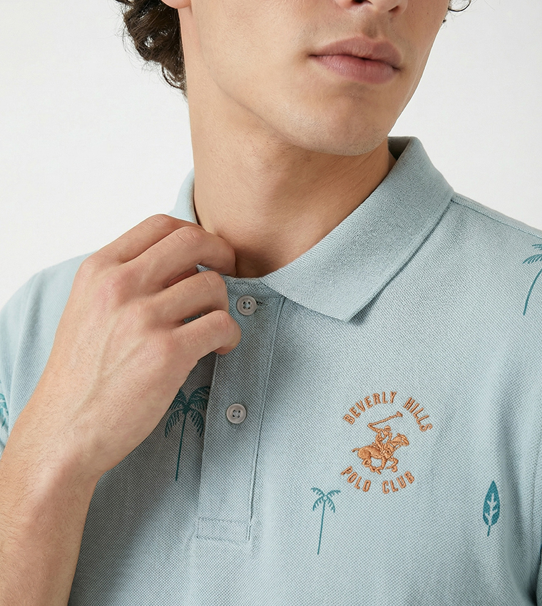 Tropical Printed Polo T-Shirt