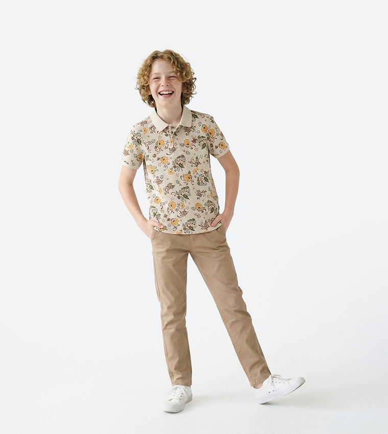 Printed Short Sleeves Polo T-Shirt