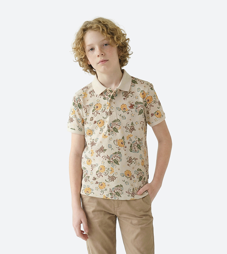 Printed Short Sleeves Polo T-Shirt