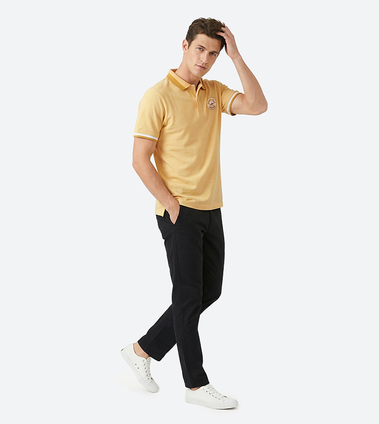Beverly Hills Polo Club  Polo T-Shirts - Light Yellow Polo T-shirts