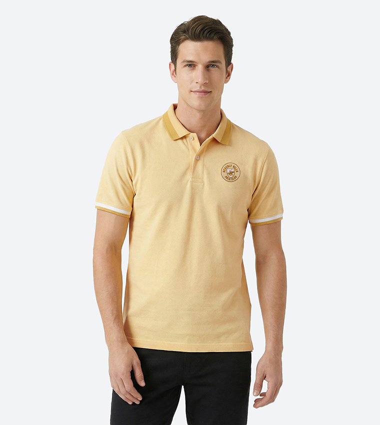Beverly Hills Polo Club  Polo T-Shirts - Light Yellow Polo T-shirts