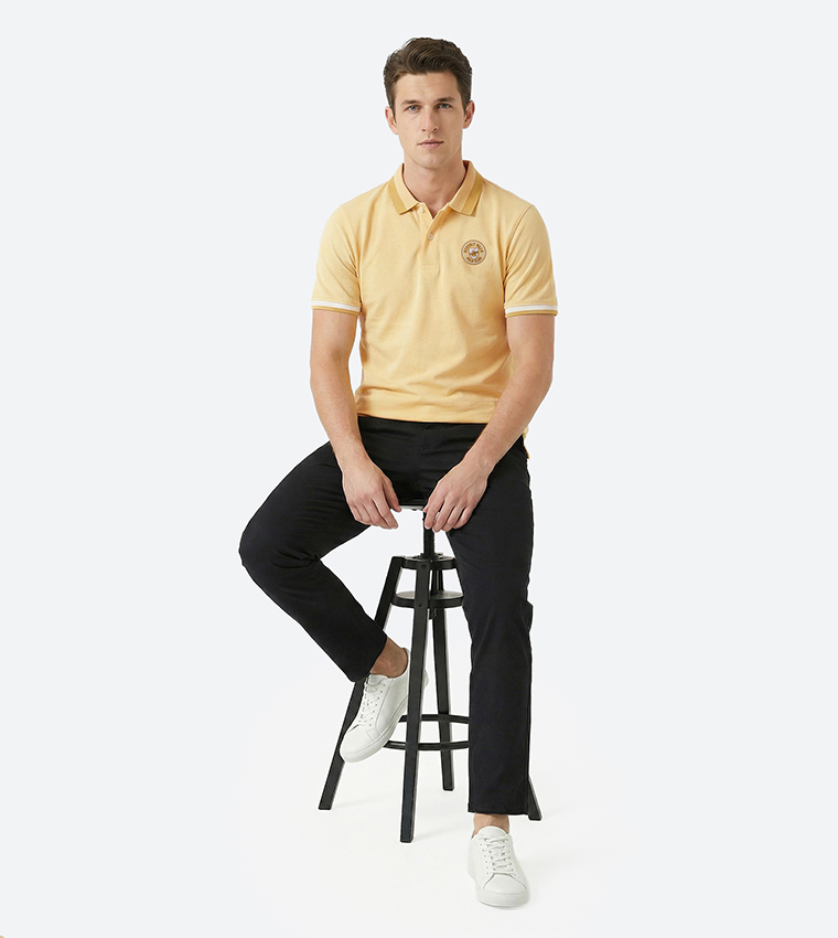 Beverly Hills Polo Club  Polo T-Shirts - Light Yellow Polo T-shirts