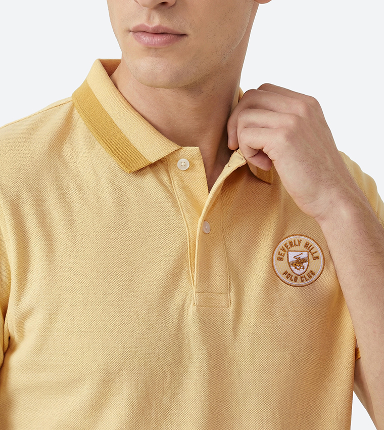 Beverly Hills Polo Club  Polo T-Shirts - Light Yellow Polo T-shirts