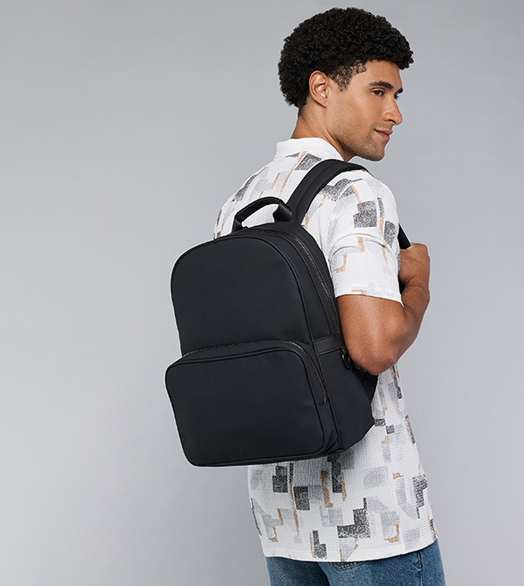 Solid Zip-Around Backpack