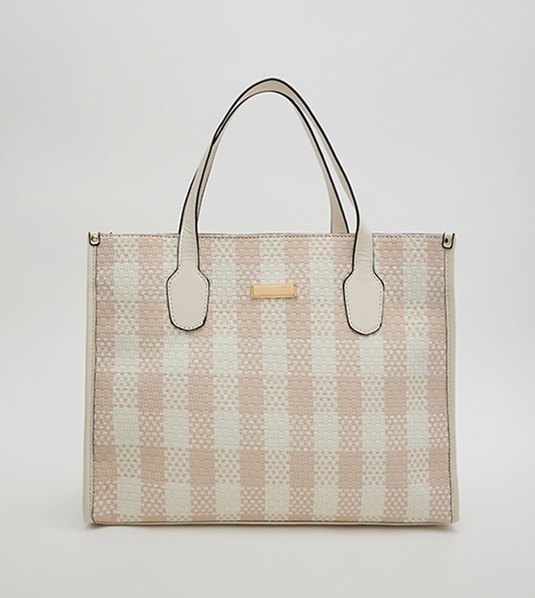 Checked Tote Bag