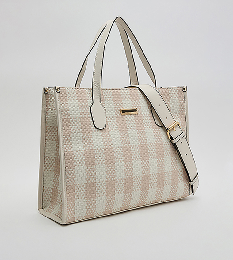 Checked Tote Bag