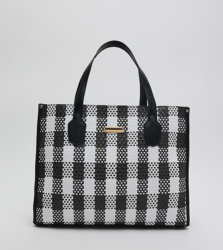 Checked Tote Bag