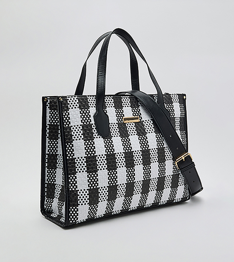 Checked Tote Bag
