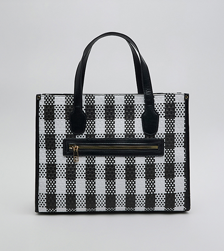 Checked Tote Bag