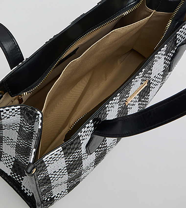 Checked Tote Bag
