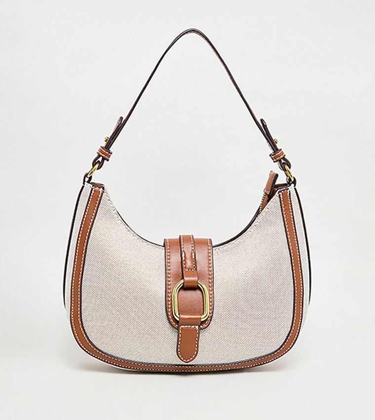 Contrast Trim Shoulder Bag