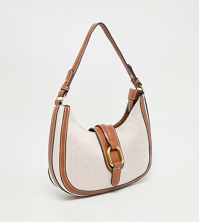 Contrast Trim Shoulder Bag