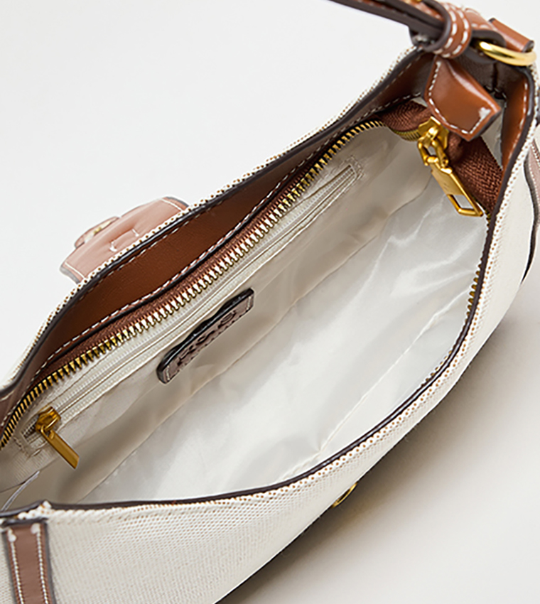 Contrast Trim Shoulder Bag