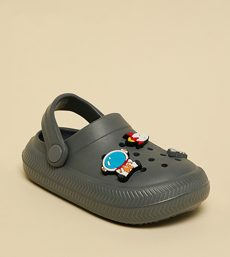 Charm Detail Slingback Clogs