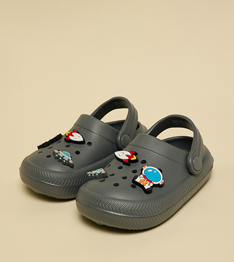 Charm Detail Slingback Clogs