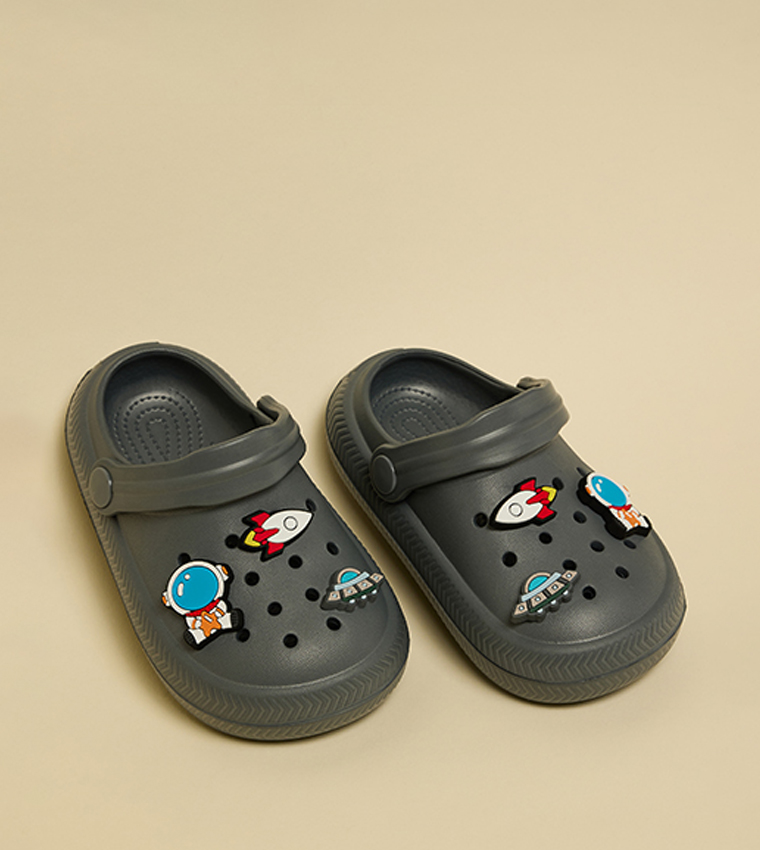 Charm Detail Slingback Clogs