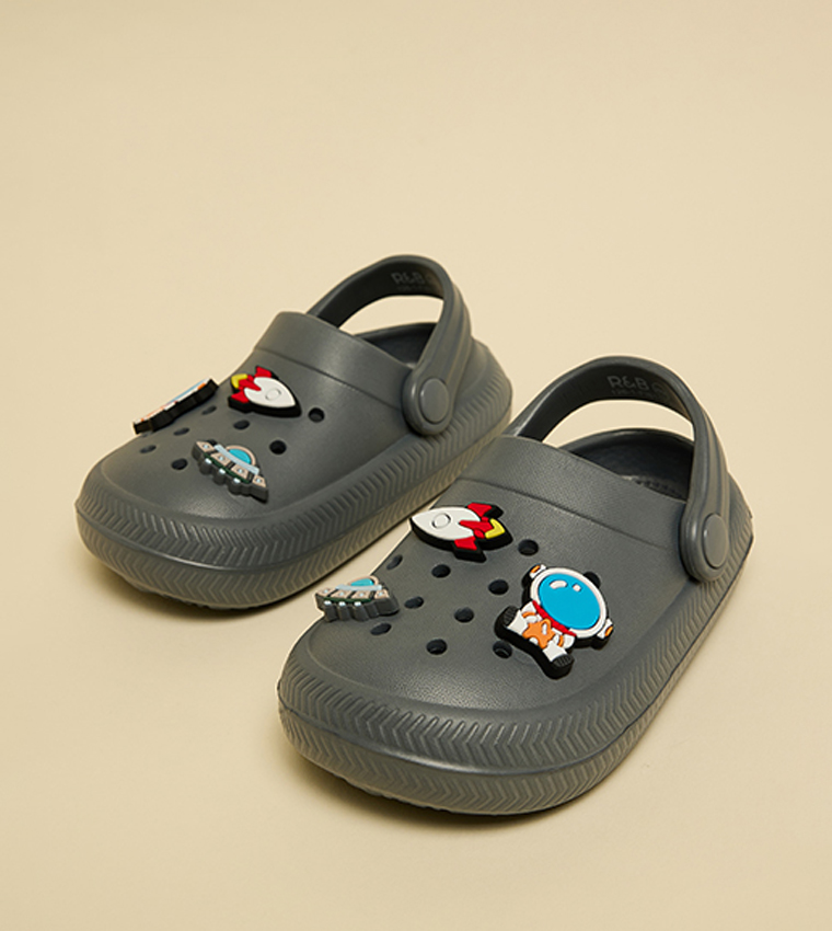 Charm Detail Slingback Clogs