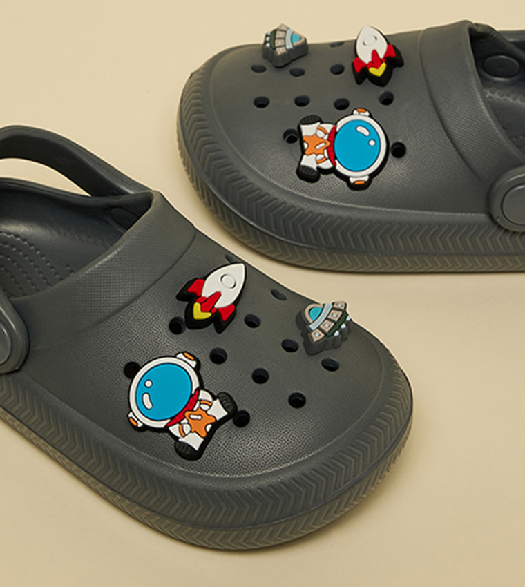 Charm Detail Slingback Clogs
