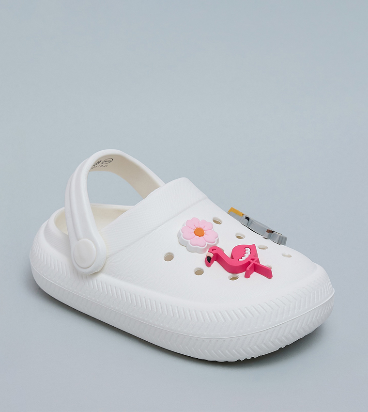 Charm Detail Slingback Clogs