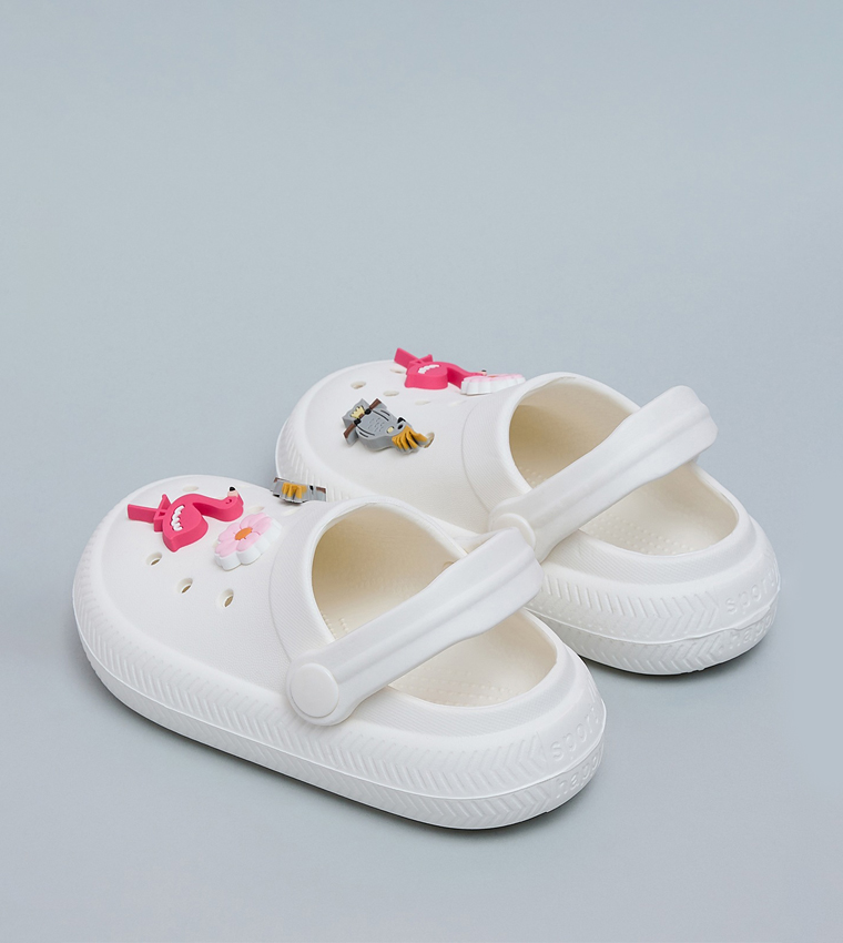 Charm Detail Slingback Clogs