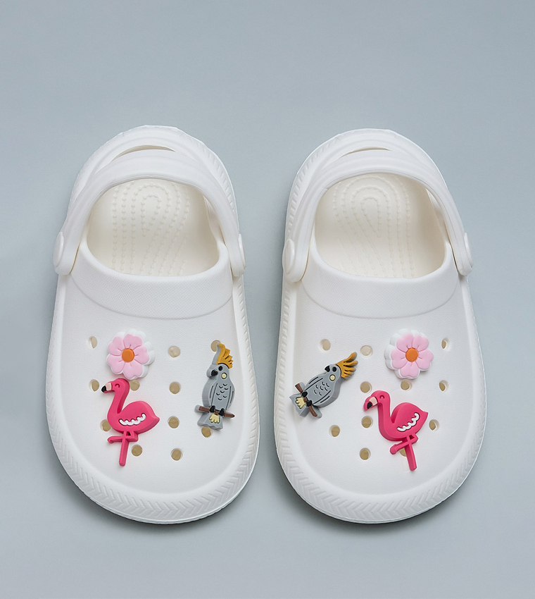 Charm Detail Slingback Clogs