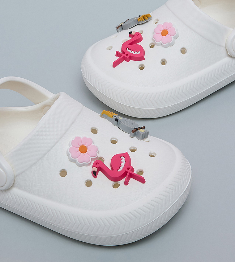 Charm Detail Slingback Clogs