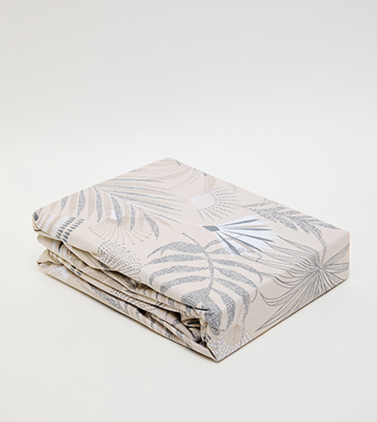 طقم ملاءة سرير كوين مطاط بنقشة 150×200+25 سم
