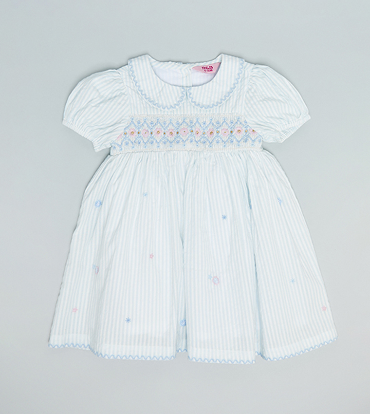 Embroidered Fit & Flare Dress with Bloomers