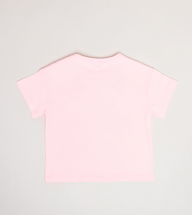 Appliqued T-Shirt with Crew Neck and Short Sleeves