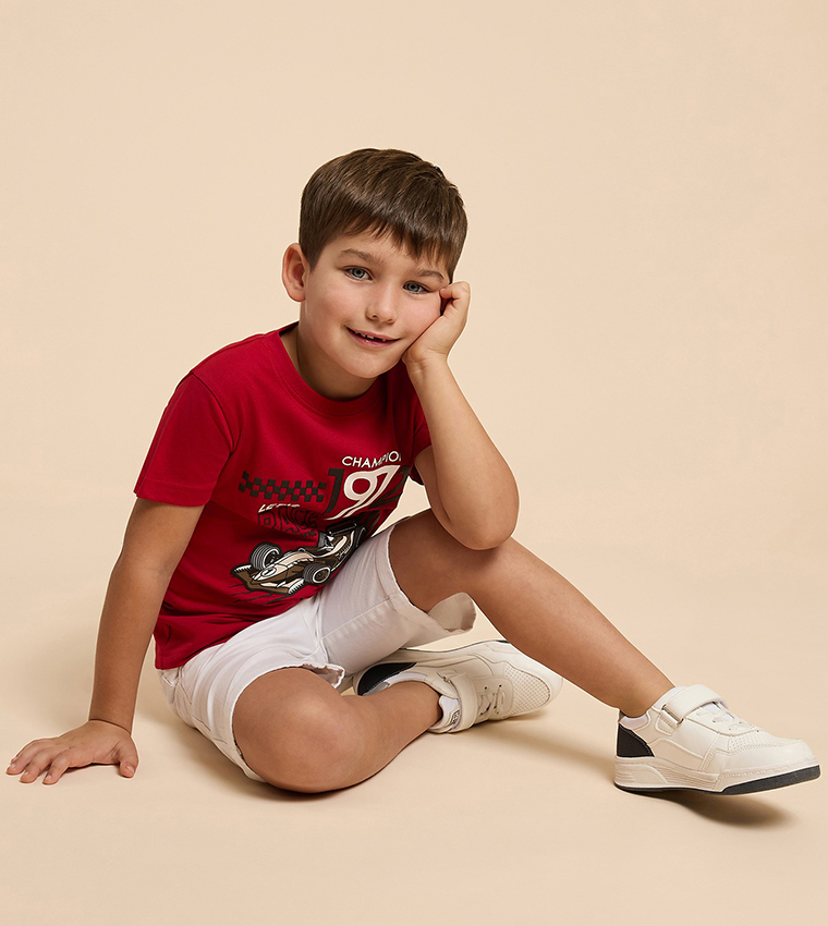 Printed T-Shirt with Crew Neck and Short Sleeves
