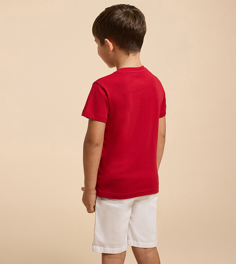 Printed T-Shirt with Crew Neck and Short Sleeves