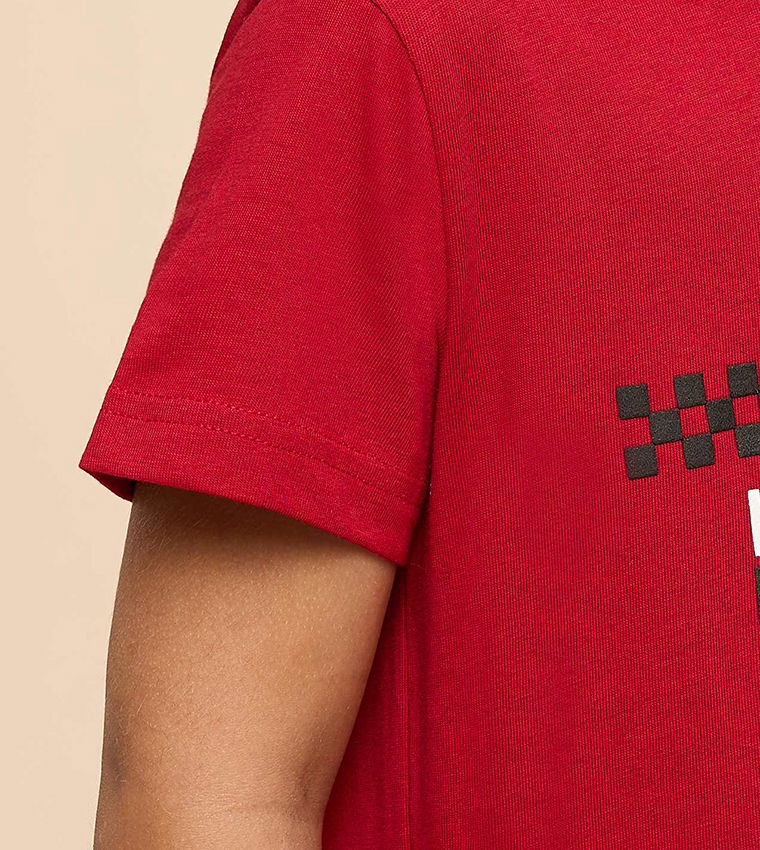 Printed T-Shirt with Crew Neck and Short Sleeves
