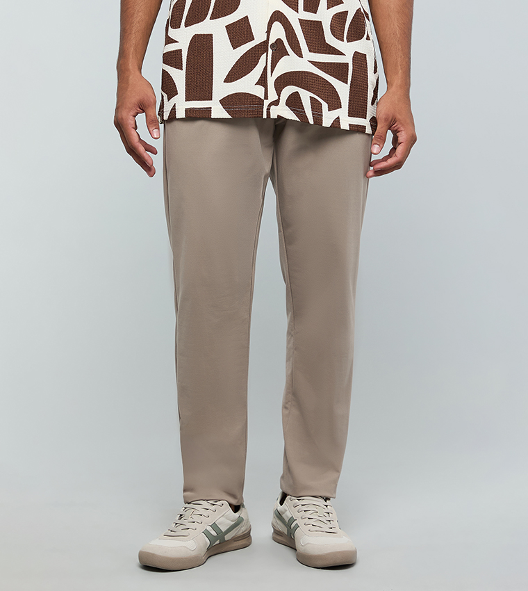 Solid Pants with Drawstring Waist