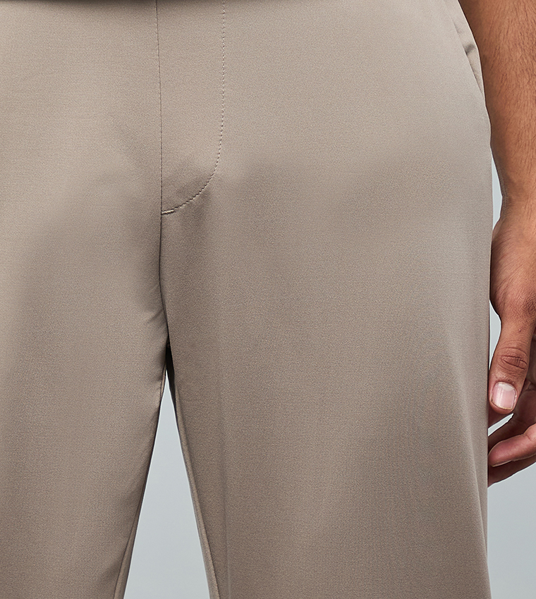 Solid Pants with Drawstring Waist