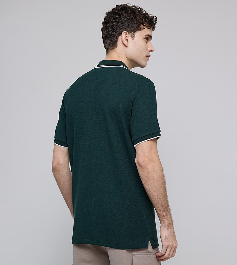 Logo Embroidered Polo T-Shirt with Short Sleeves