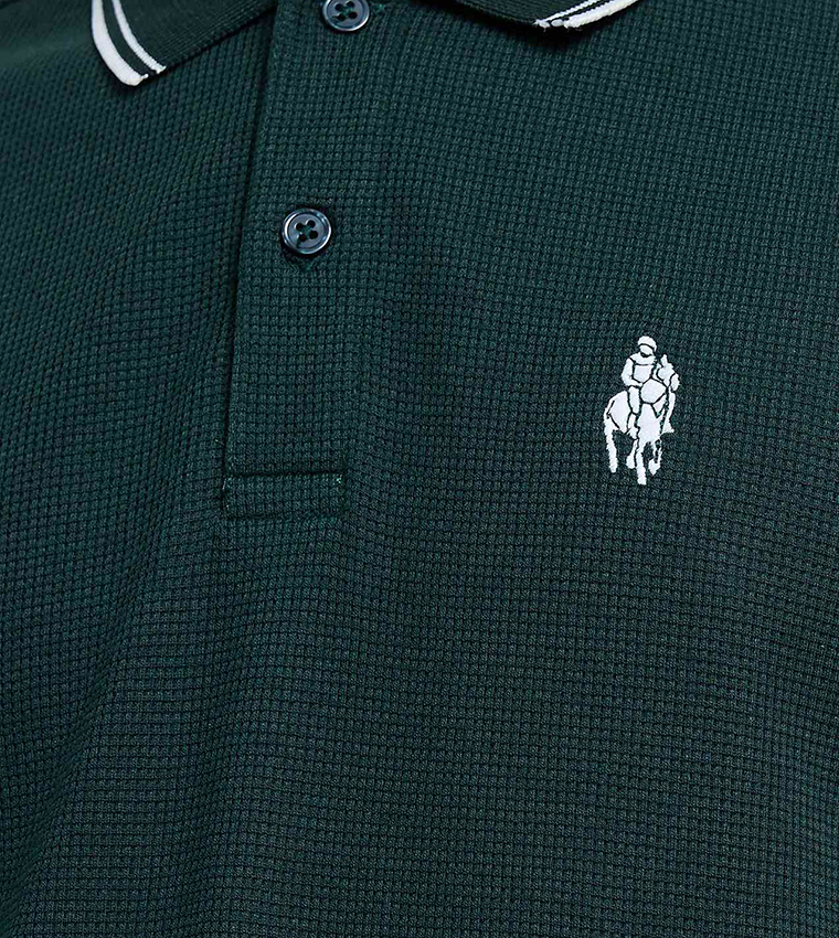 Logo Embroidered Polo T-Shirt with Short Sleeves