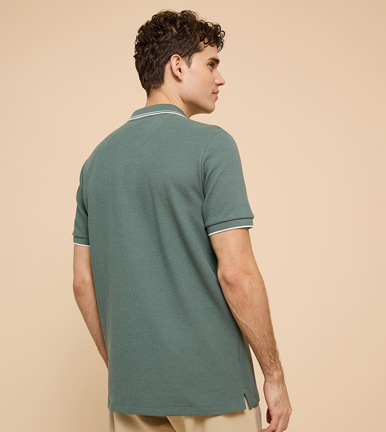 Logo Embroidered Polo T-Shirt with Short Sleeves