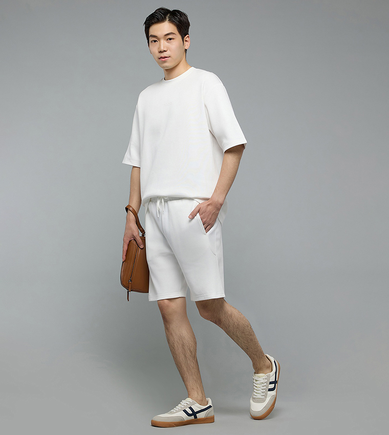Solid Shorts with Drawstring Waist