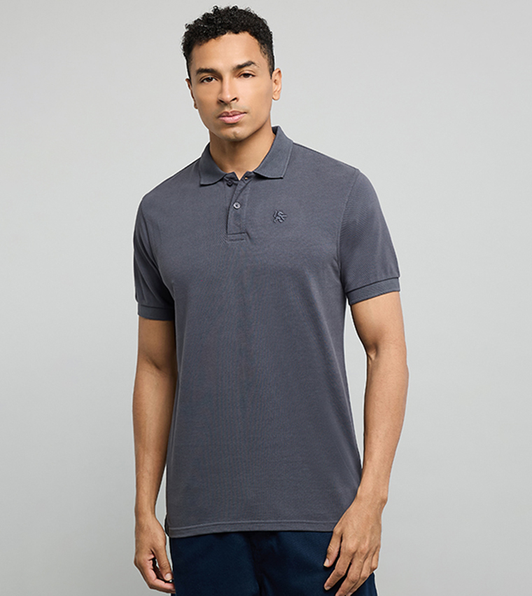 Logo Embroidered Polo T-Shirt with Short Sleeves