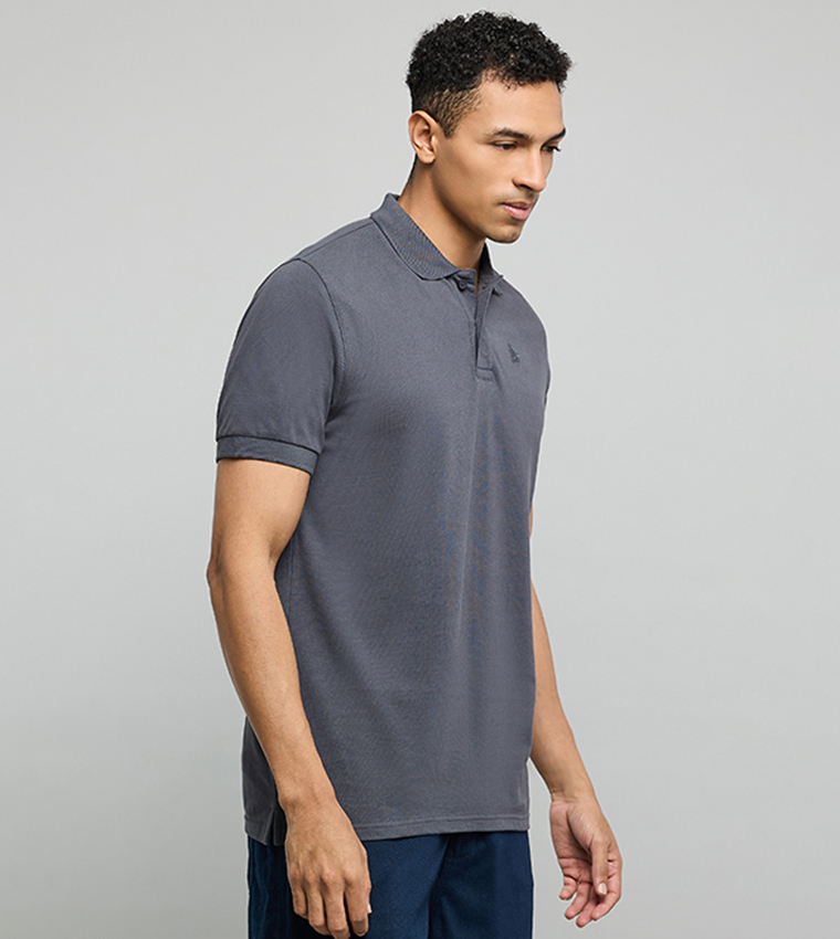 Logo Embroidered Polo T-Shirt with Short Sleeves