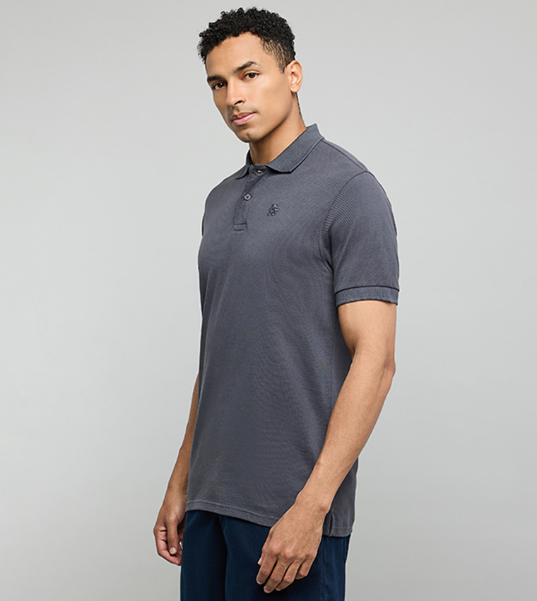 Logo Embroidered Polo T-Shirt with Short Sleeves