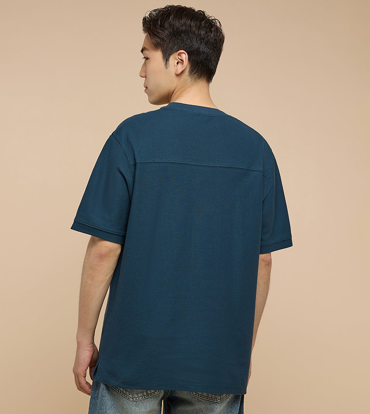 Solid T-Shirt with Crew Neck and Short Sleeves