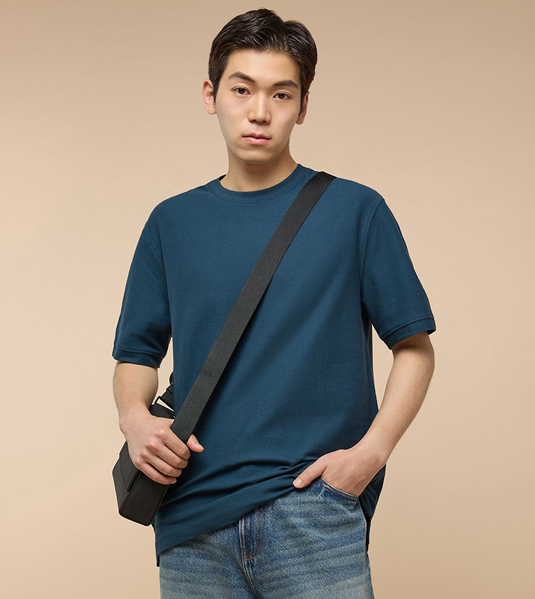 Solid T-Shirt with Crew Neck and Short Sleeves