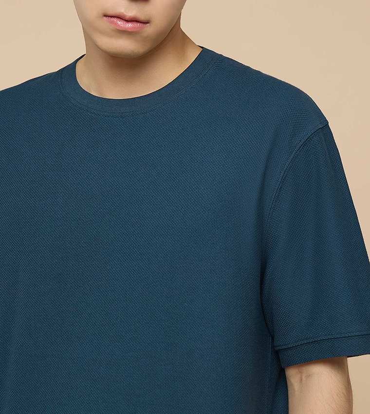 Solid T-Shirt with Crew Neck and Short Sleeves