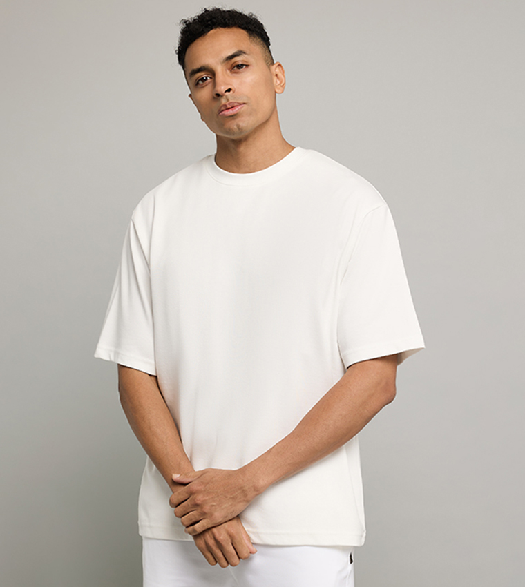 Solid T-Shirt with Crew Neck and Short Sleeves